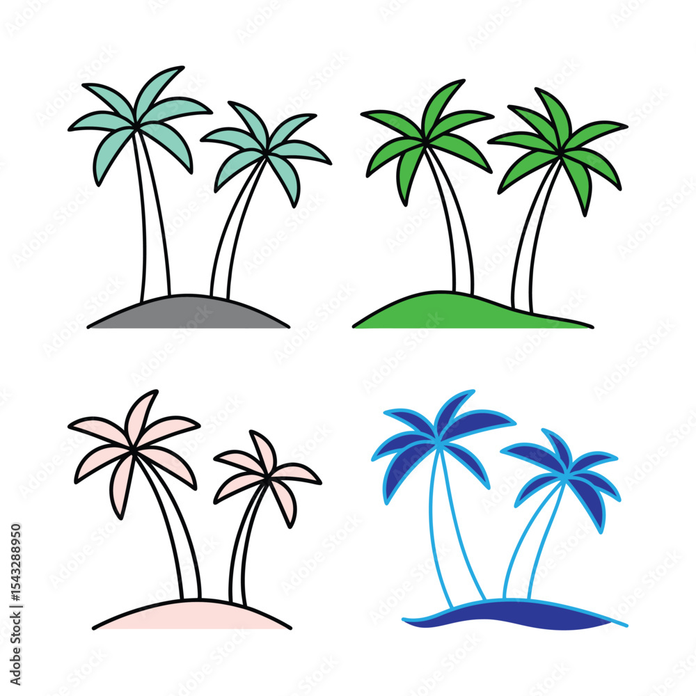 Obraz premium How to Draw Small Palm Trees