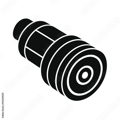 Black and White Spyglass Silhouette Illustration