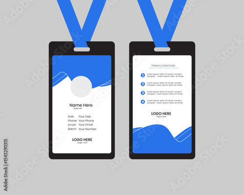 Modern Corporate ID Card Vector Template