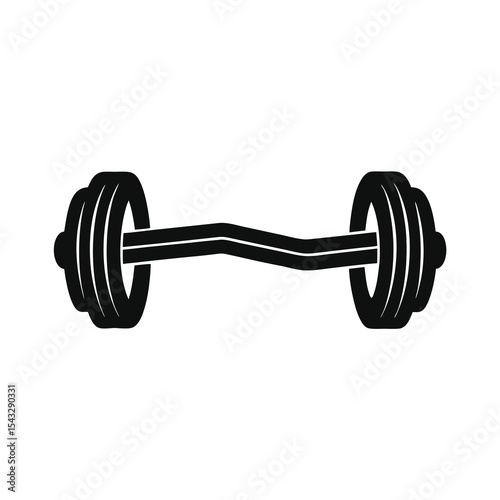 Barbell weightlifting equipment icon black silhouette