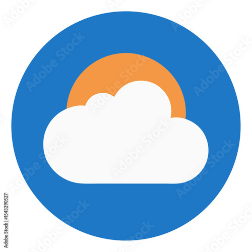 Partly cloudy day weather icon graphic