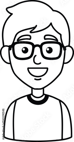 Nerdy Avatar Wearing Glasses And Braces.