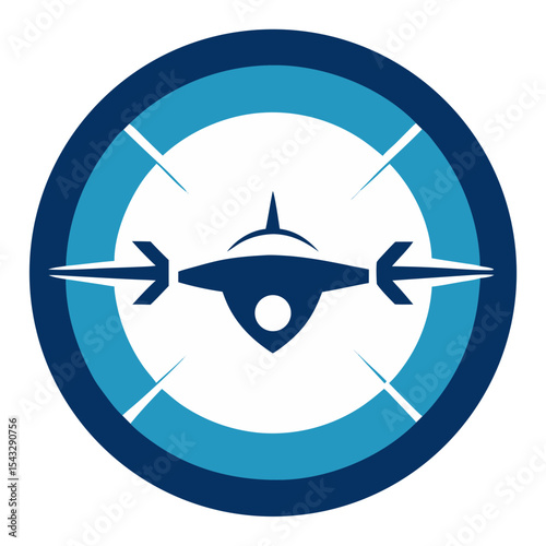 Abstract drone icon in targeting system graphic