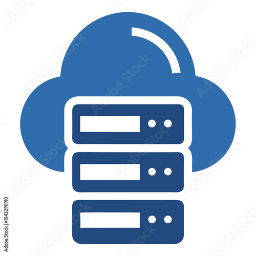 Cloud server rack data center icon illustration