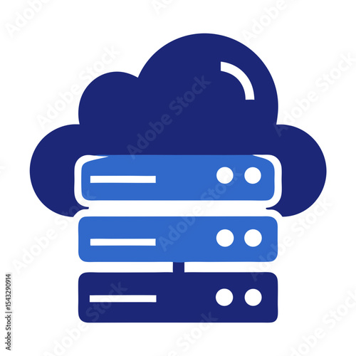 Cloud computing server data storage icon