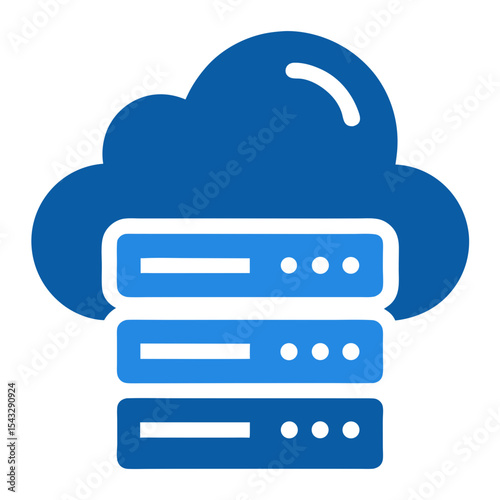 Cloud computing server data storage icon