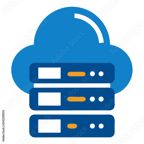 Cloud computing server rack data storage icon