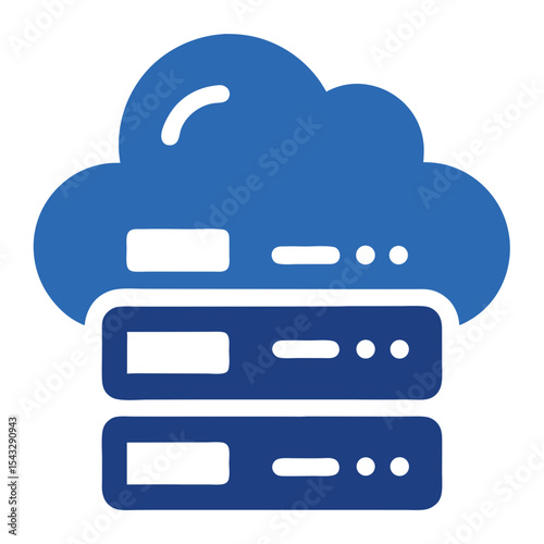 Cloud computing server data storage icon