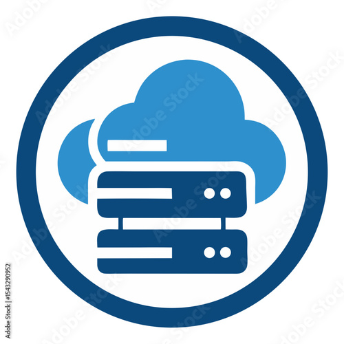 Cloud server icon data center hosting network