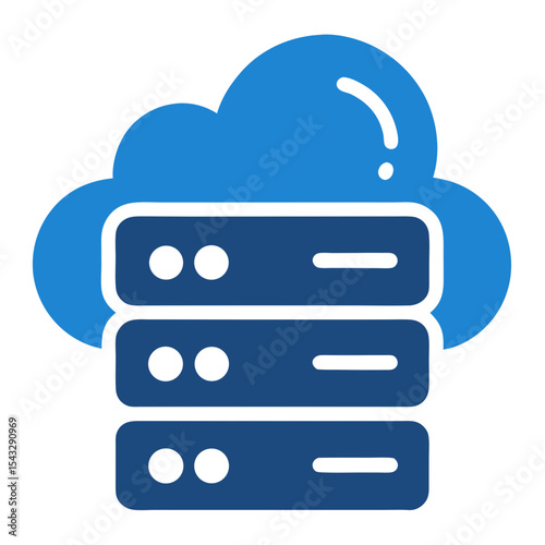 Cloud computing server data storage icon