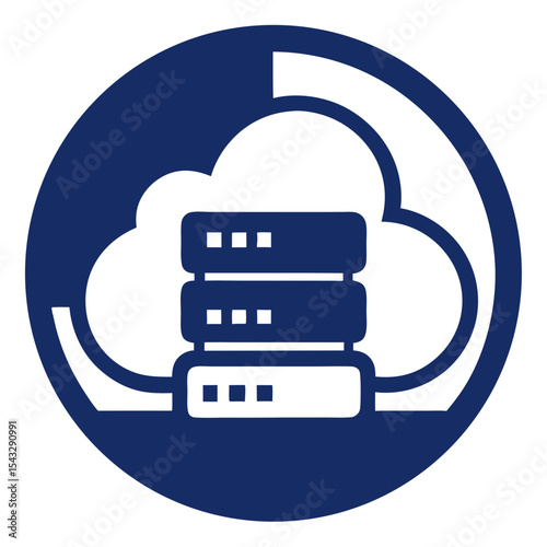 Cloud server database icon data center technology