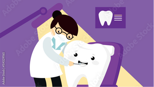 Dentist examining a tooth in a dental office. Dentistry concept