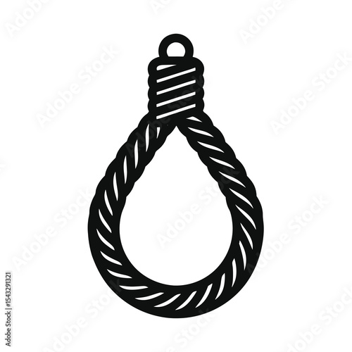 Black and White Noose Silhouette Illustration