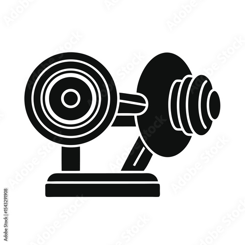 Dumbbell Icon Silhouette for Fitness