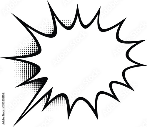 Dynamic Starburst Speech Bubble A Versatile Graphic Element for Comics, Designs, and Illustrations