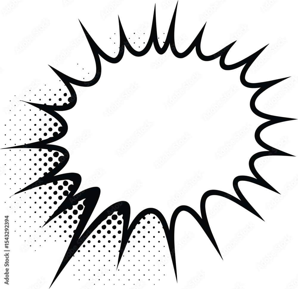 Obraz premium Dynamic Comic Book Speech Bubble A Versatile Design Element for Graphic Novels, Comics, and Illustrations