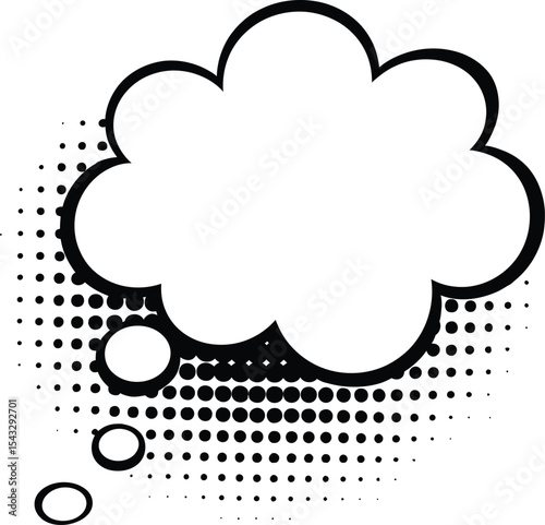 Blank Thought Bubble Clipart Free Vector Illustration of a Speech Bubble for Design Projects