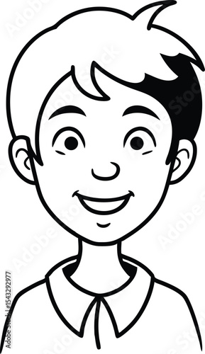 Smiling Avatar Face With Dimples Icon.