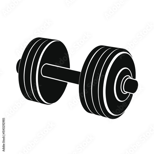 Black dumbbell isolated on white background