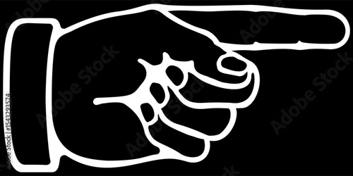 Clicking finger icon, hand pointer vector.