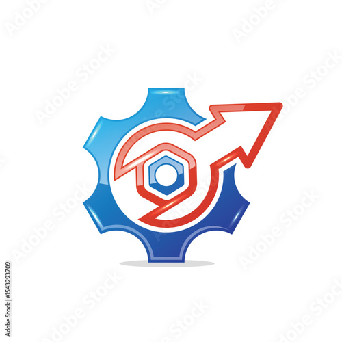 gear letters abstract logo modern style