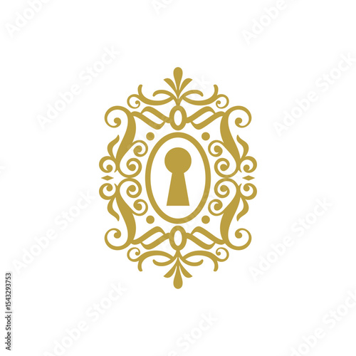 keyhole letters abstract logo modern style