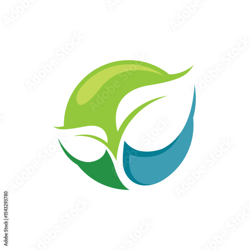 leaf letters abstract logo modern style 