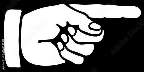 Clicking finger icon, hand pointer vector.