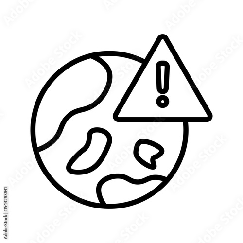 vector exclamation mark world globe icon sign isolated on white background