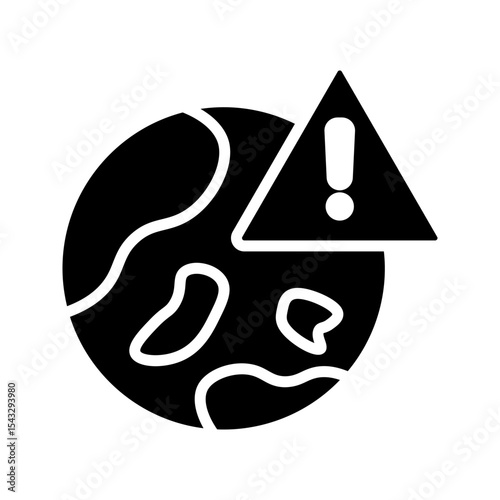 vector exclamation mark world globe icon sign isolated on white background