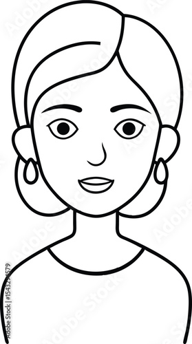 woman profile icon line drawing.