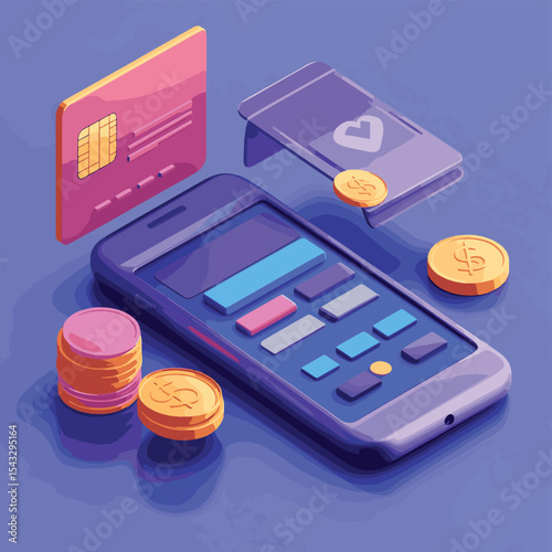 3D Online payment concept