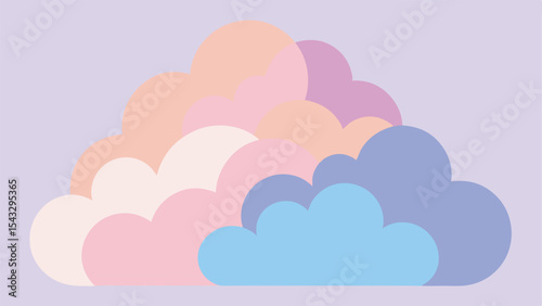 Pastel cloud composition abstract design on a translucent white background for various projects