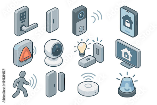 Smart home devices collection for security and automation