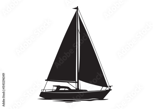 Sail boat logo silhouette vector design, sail boat logo icon silhouette, sailboat sailing ship logo vector illustration, sailboat and sailing ship vector silhouette logo design on white background