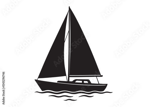 Sail boat logo silhouette vector design, sail boat logo icon silhouette, sailboat sailing ship logo vector illustration, sailboat and sailing ship vector silhouette logo design on white background