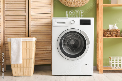Modern laundry room interio...