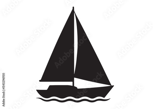 Sail boat logo silhouette vector design, sail boat logo icon silhouette, sailboat sailing ship logo vector illustration, sailboat and sailing ship vector silhouette logo design on white background