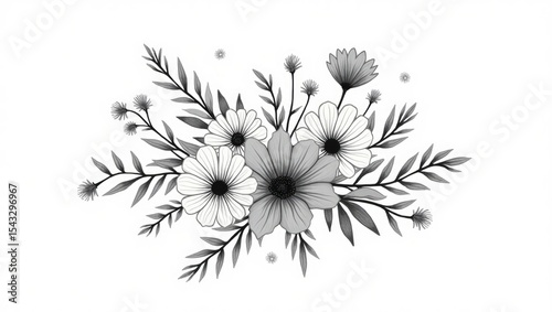 black and white flower