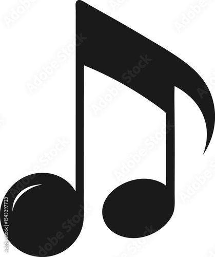 musical note icon on transparent background