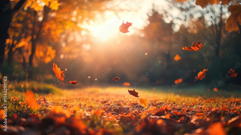 A picturesque scene of colorful autumn leaves suspended in mid-air, illuminated by the golden rays of the setting sun, evoking feelings of nostalgia and beauty. A picturesque scene of colorful autumn leaves suspended in mid-air, illuminated by the golden rays of the setting sun, evoking feelings of nostalgia and beauty.