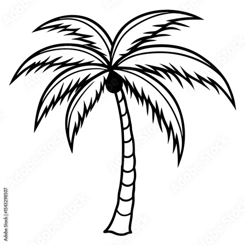 Curved Tropical Palm Silhouette