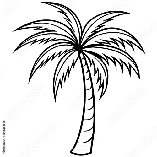 Curved Tropical Palm Silhouette