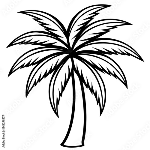 Curved Tropical Palm Silhouette
