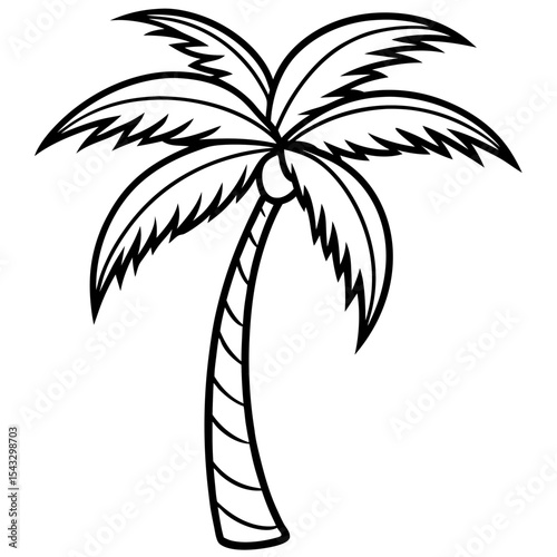 Curved Tropical Palm Silhouette