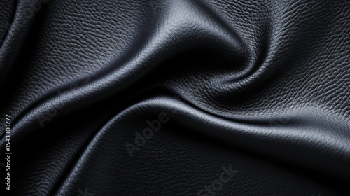 Dark Leather Texture Dramatic Drape and Grain Detail