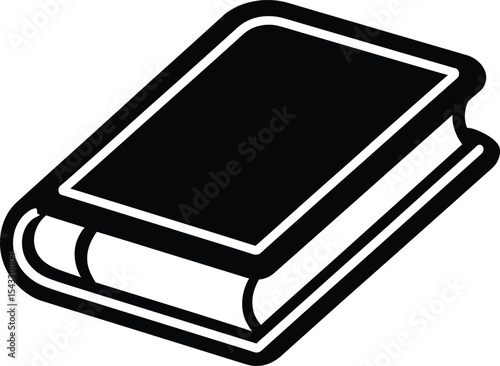 Isolated Black and White Book Illustration Education, Reading, and Knowledge Symbol