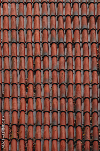 Red clay roof tiles pattern