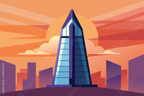 New York City's urban skyline boasts iconic architecture with towering skyscrapers against a vibrant sunset