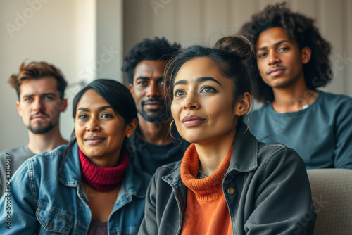 Diverse Group of Friends Looking Upward